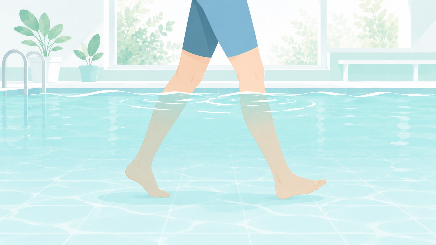 水中ウォーキングは脚のむくみに効果ある?｜50代の歩き方のコツと、見落としがちな塩分の話｜現役インストラクター解説